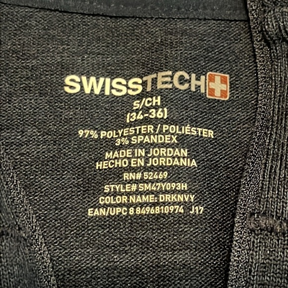 Swiss Tech Men's Dark Navy 1/4 Zip Performance Long Sleeve Pullover Size S - Picture 6 of 10